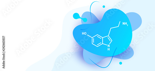 Serotonin hormone structural chemical formula 