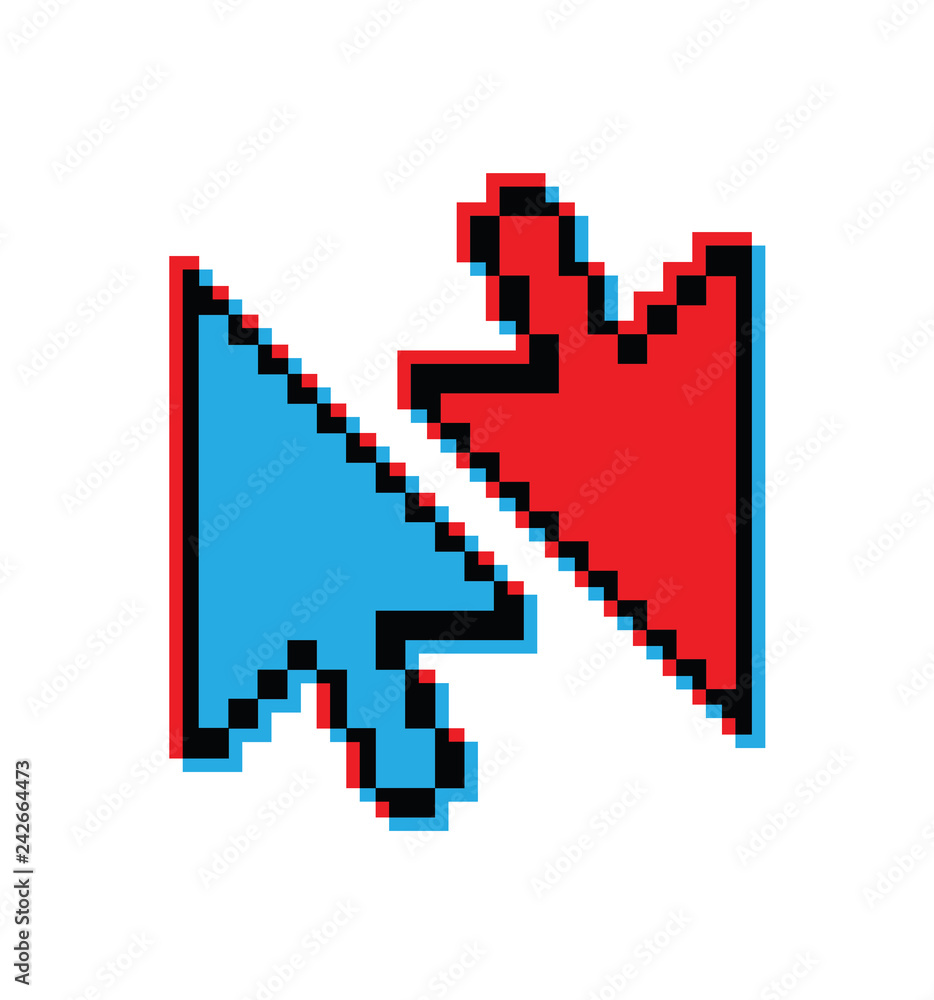 Modern computer arrow, mouse, pixel cursor icon, graphic symbol for web site design, logo, app, ui, vector illustration