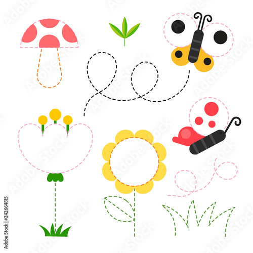 garden worksheet vector design