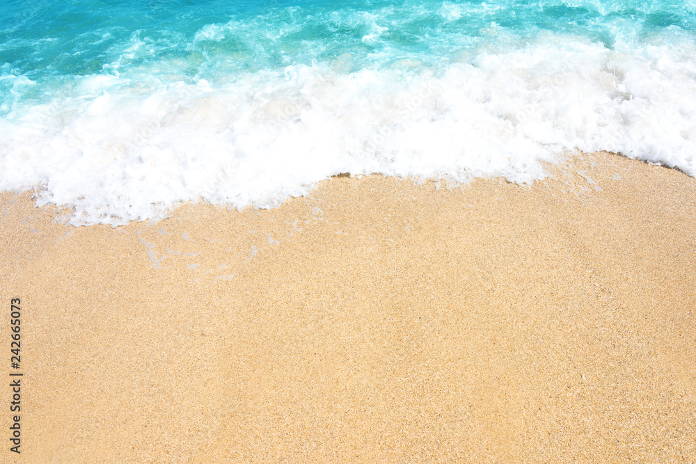 Soft wave of ocean on the sandy beach Soft wave of ocean on the sandy beach
