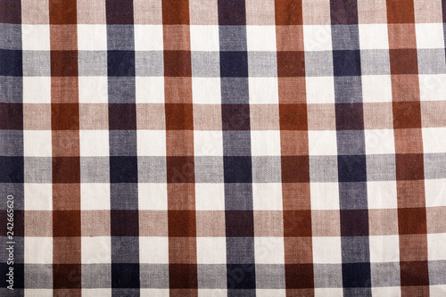 Checkered cloth napkin - Top view