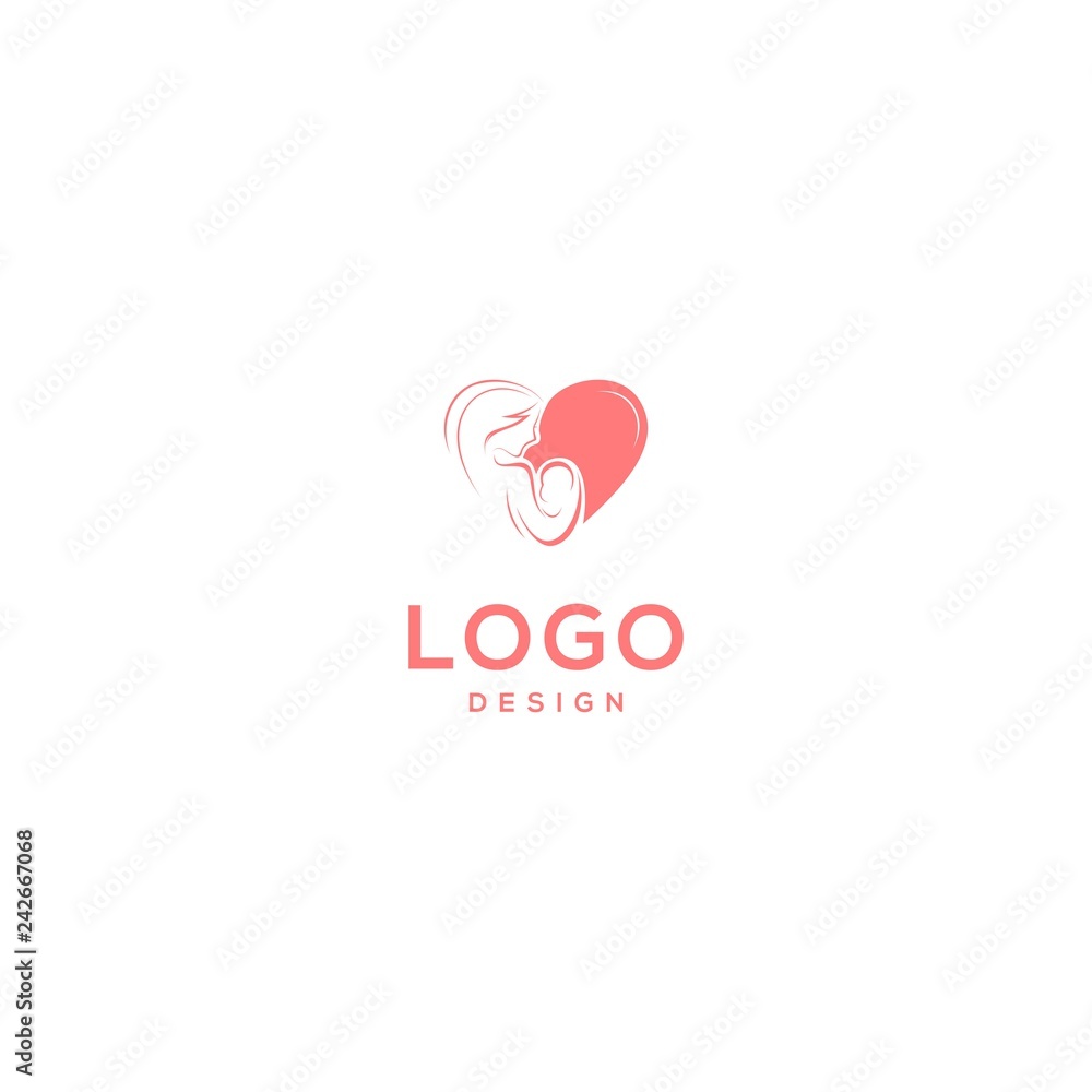 Vector design logo, mother and child
