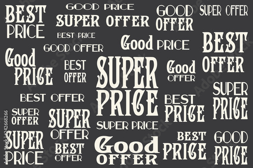 Super, best, good price and offers lettering set, special vintage elements kit for sales