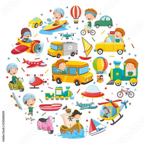 Vector Illustration Of Vehicles Concept Design