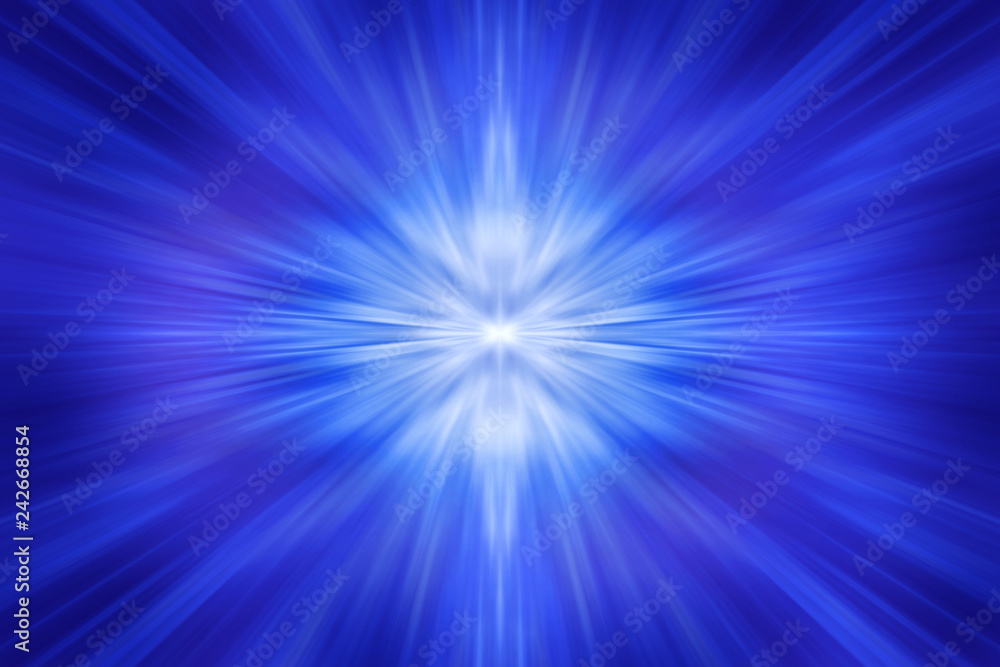Obraz premium Background of light rays on a blue background