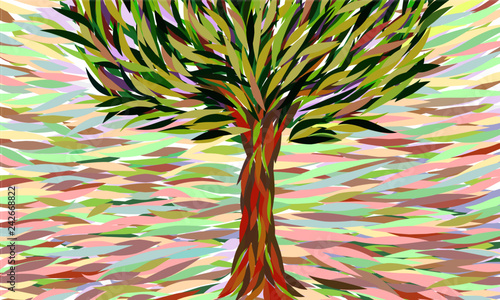tree on black background expressionism