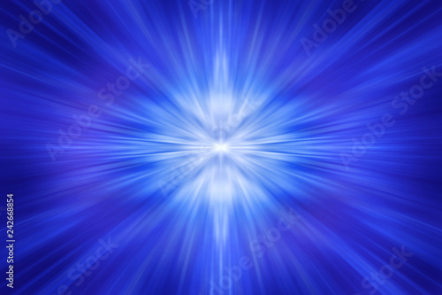 Background of light rays on a blue background