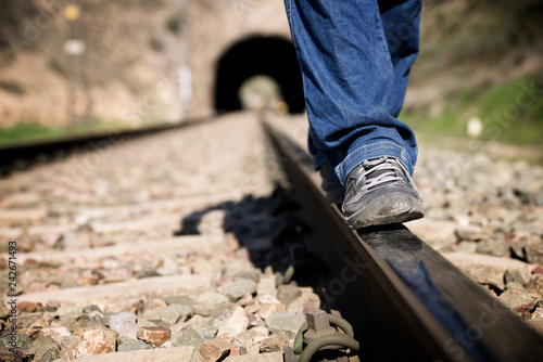 Balance on a railroad track