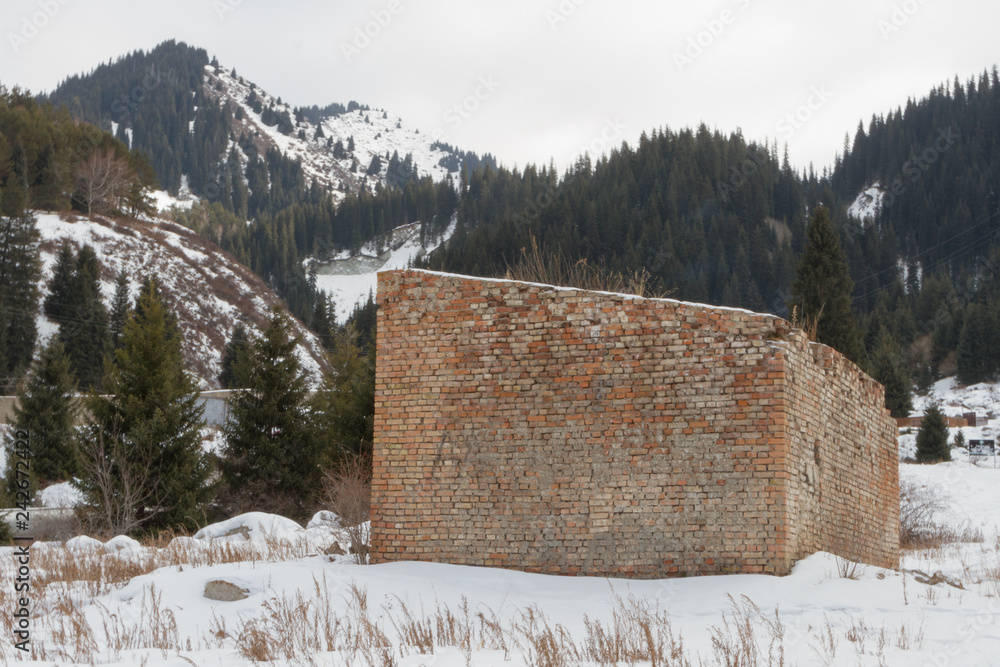 abandoned building in the mountains abandoned building in the mountains