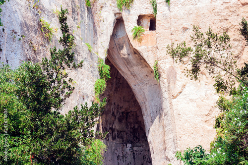 Limestone Cave Ear of Dionysius (Orecchio di Dionisio) with unusual acoustics - Syracuse, Sicily, Italy. photo