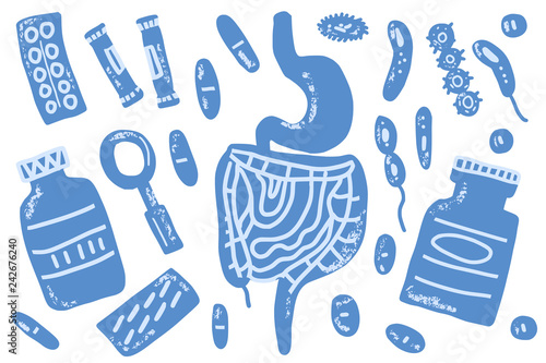 Probiotic vector concept illustration. Gut flora.