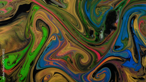 Multicolored and dirty psychedelic patterns of multicolored paints mixed with each other