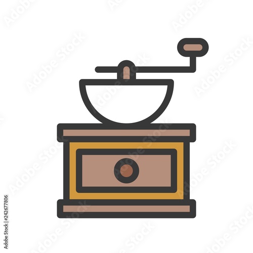 Coffee grinder vector, coffee related filled style editable stroke icon