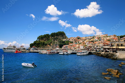 Wide view of city Parga in Greece. Sunny day. © oliveradesign