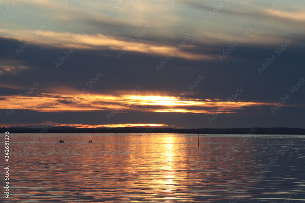 Bassin d'arcachon ,coucher de soleil , vacance