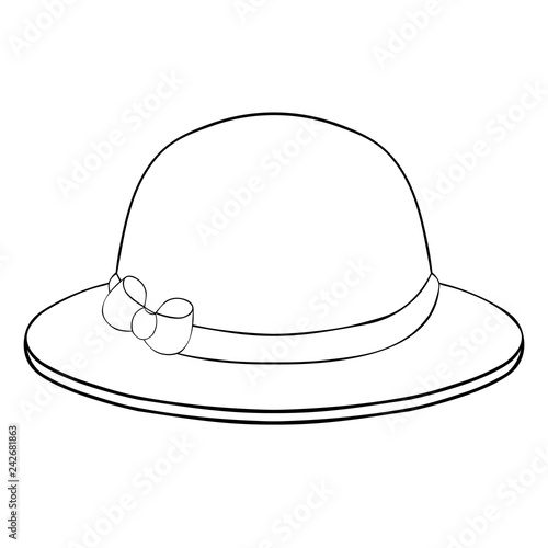 female headdress hat with a bow. illustration