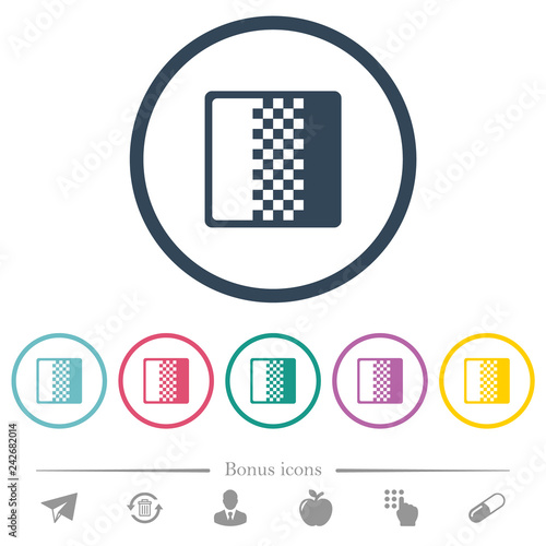 Color gradient flat color icons in round outlines photo