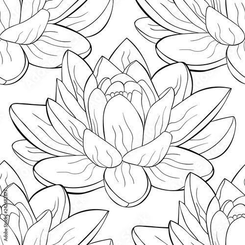 seamless pattern lotus flower spiritual india. illustration