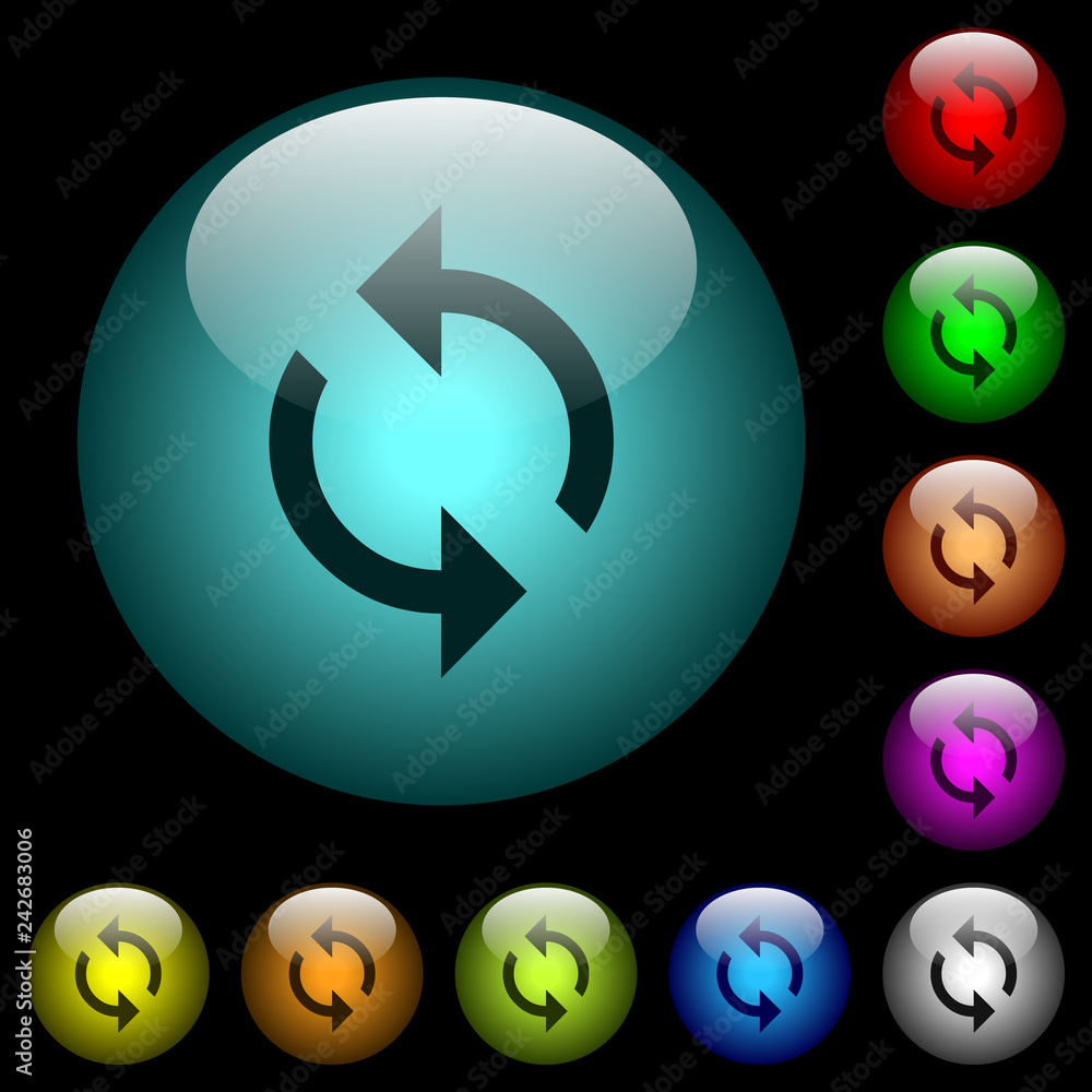Programming loop icons in color illuminated glass buttons Programming loop icons in color illuminated glass buttons