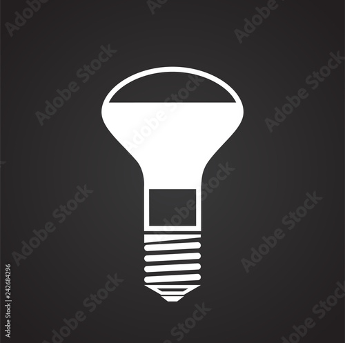 Lamp icon on black background for graphic and web design  Modern simple vector sign. Internet concept. Trendy symbol for website design web button or mobile app