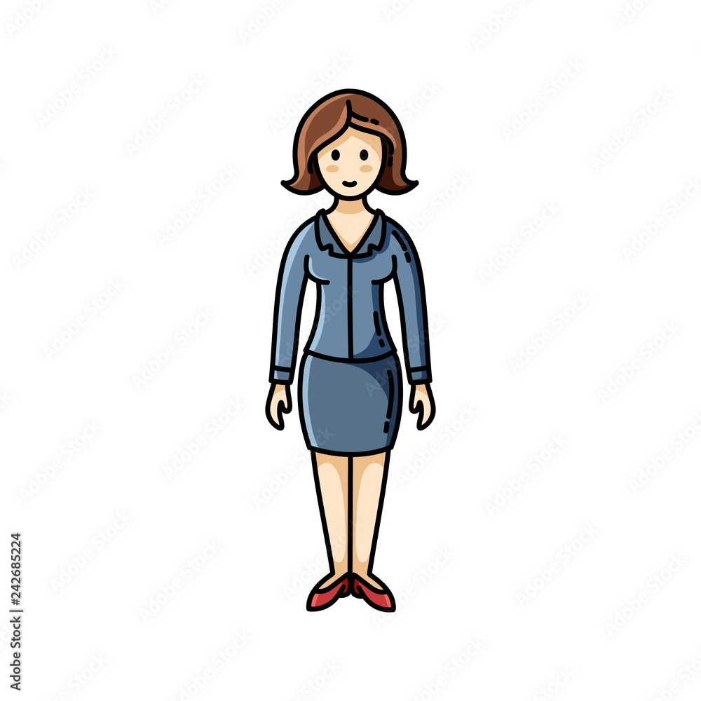 Business lady flat icon. Clip art piece. Infographic element. Vector character Business lady flat icon. Clip art piece. Infographic element. Vector character