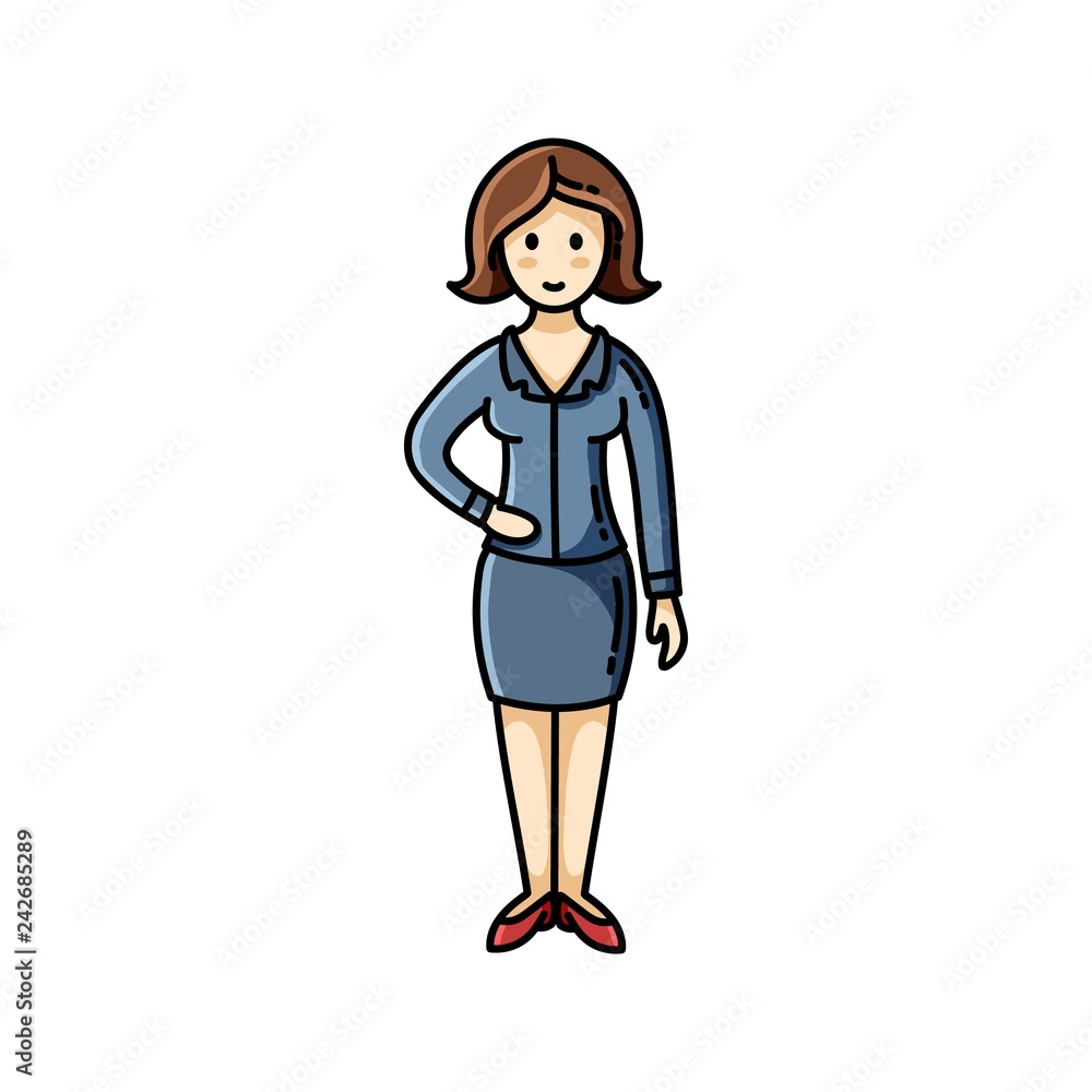 Business woman flat icon. Clip art piece. Infographic element. Vector character Business woman flat icon. Clip art piece. Infographic element. Vector character