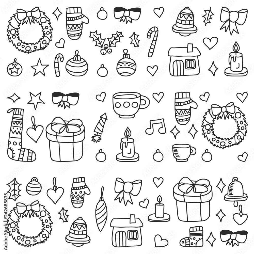 Christmas, holiday, winter, vector illustration. New Year's pattern, children's drawings with a teacher, frame. Christmas, holiday, winter, vector illustration. New Year's pattern, children's drawings with a teacher, frame.