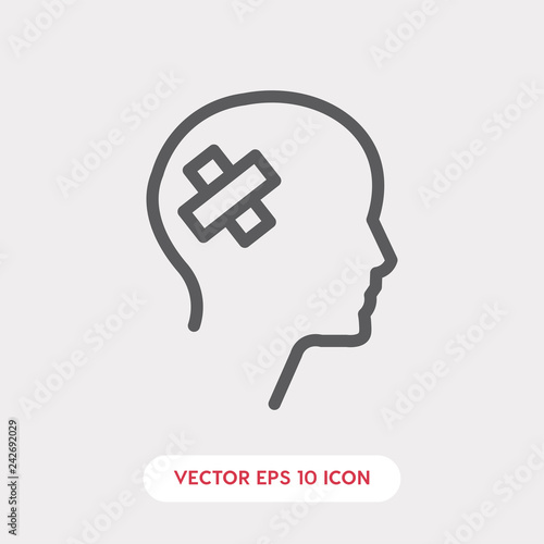wounded head icon. wounded head icon vector. Linear style sign for mobile concept and web design. wounded head symbol illustration vector graphics - Vector	