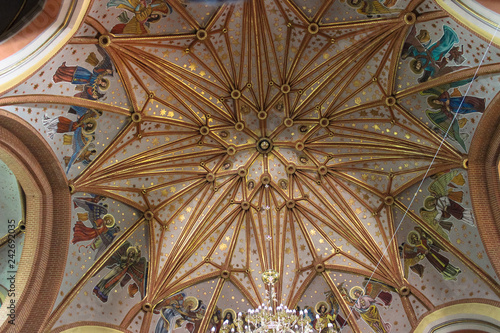 Tarnow, Poland - May 01, 2014: Interior of the Gothic Catholic Church of the Holy Family