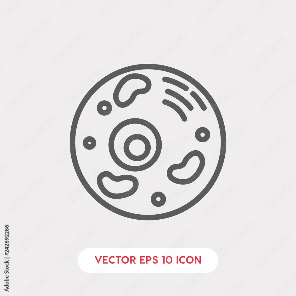 Microbe icon. Microbe vector symbol. Linear style sign for mobile concept and web design. Bacteria symbol illustration. Pixel vector graphics - Vector Microbe icon. Microbe vector symbol. Linear style sign for mobile concept and web design. Bacteria symbol illustration. Pixel vector graphics - Vector