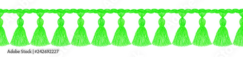Tassel pattern. Fringe border. Trim. Sewing. Trendy fashion design. Sketch. Clothes decoration. Ethnic. Folk. Vintage. Boho style.