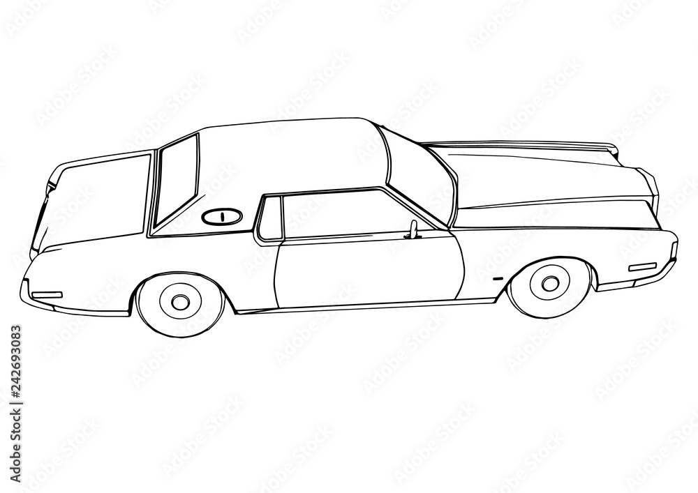 sketch retro car vector