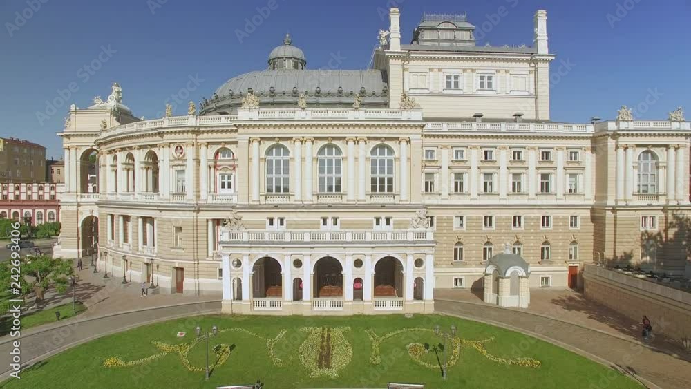 Camera flies away from Odessa National Academic Opera and Ballet Theater Camera flies away from Odessa National Academic Opera and Ballet Theater