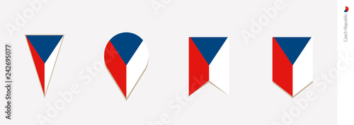 Czech Republic flag in vertical design, vector illustration