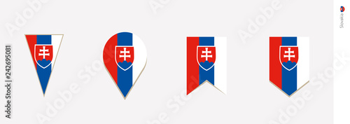 Photography Slovakia flag in vertical design, vector illustration