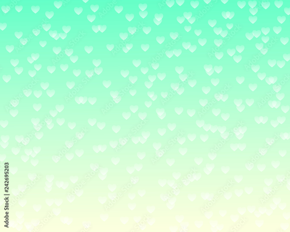 Pattern with hearts .Bright blue Vector background