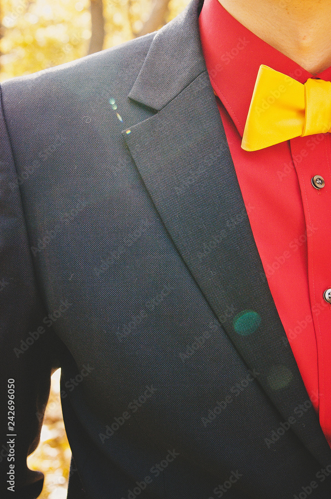 yellow bow tie. Wedding 