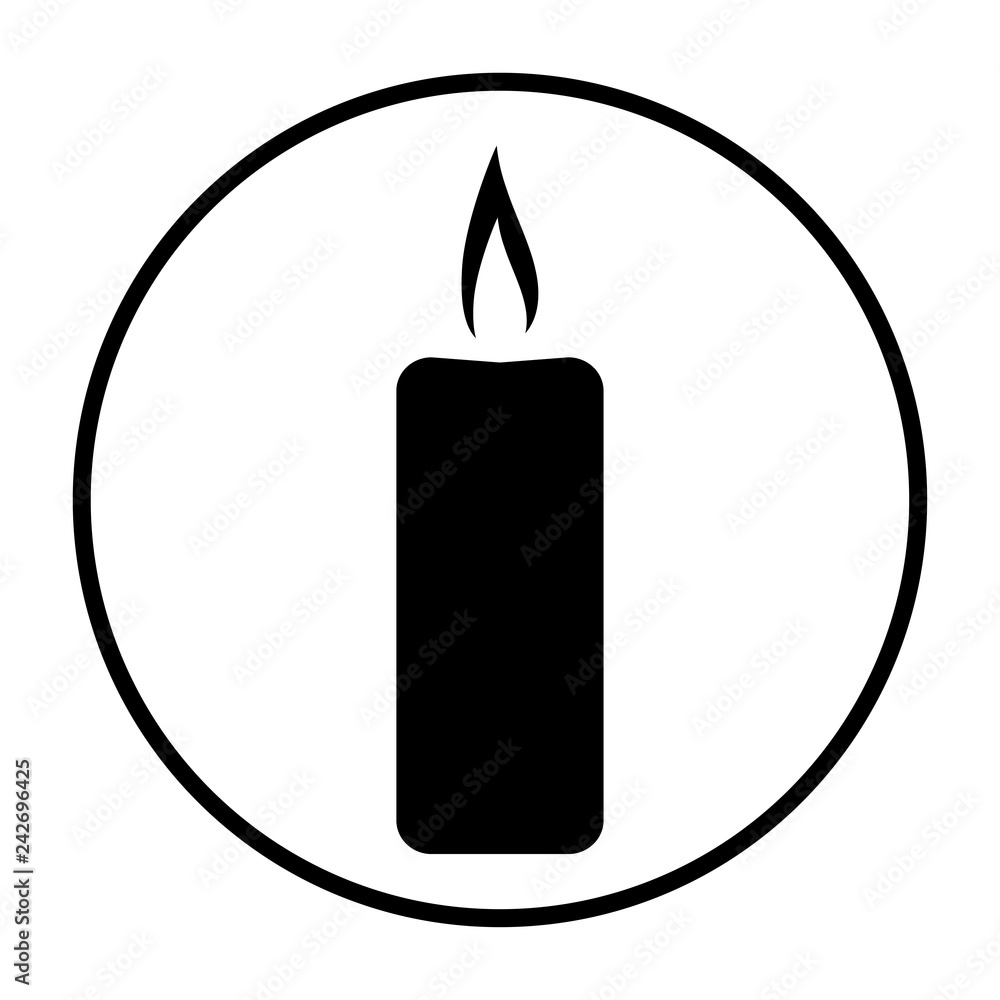 Candle. Vector icon in flat style. - Vector