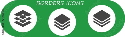 Vector icons pack of 3 filled borders icons