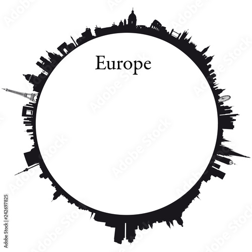 Vector Europe Circular background