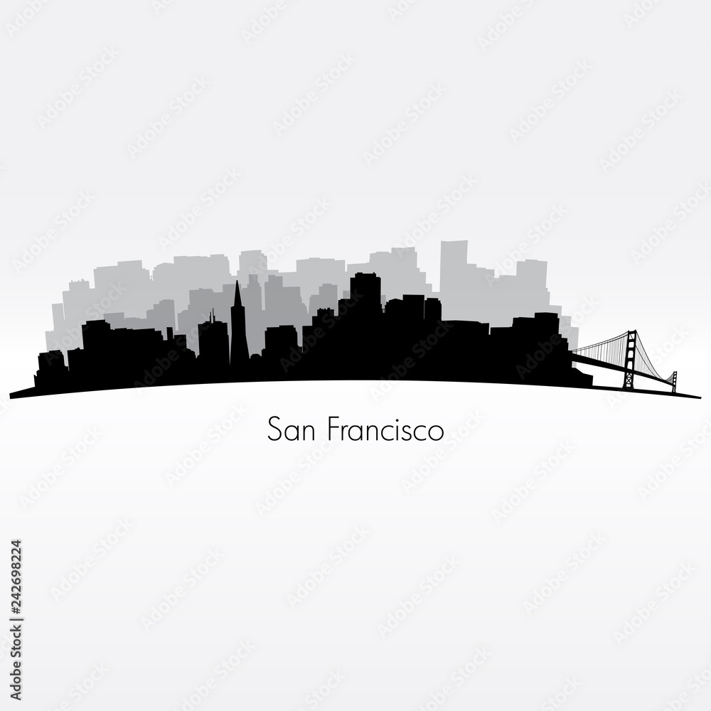 San Francisco silhouette skyline 