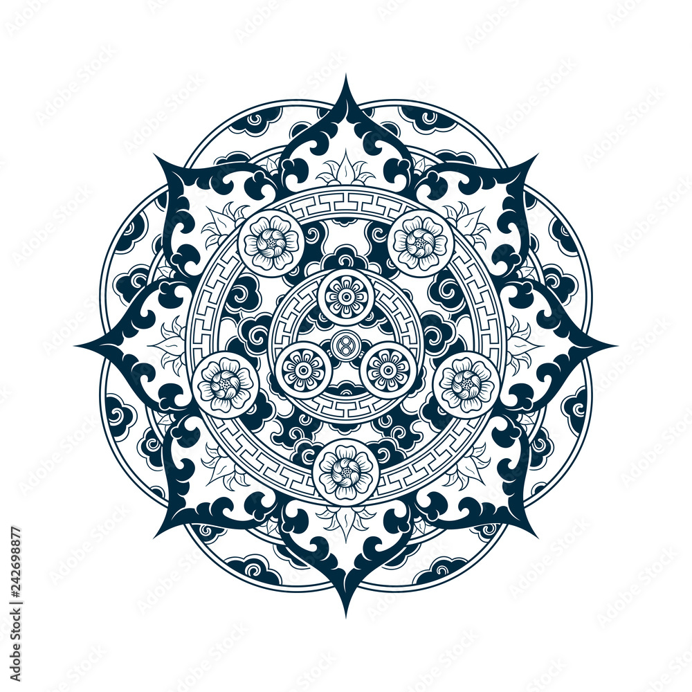 Tibetan pattern mandala design Tibetan pattern mandala design