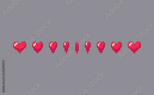 Pixel art heart sign animation.
