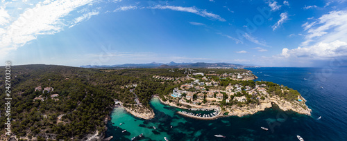Luftaufnahme, Blick über die Fünf Finger Bucht von Portals Vells,  Mallorca, Balearen, Spanien photo