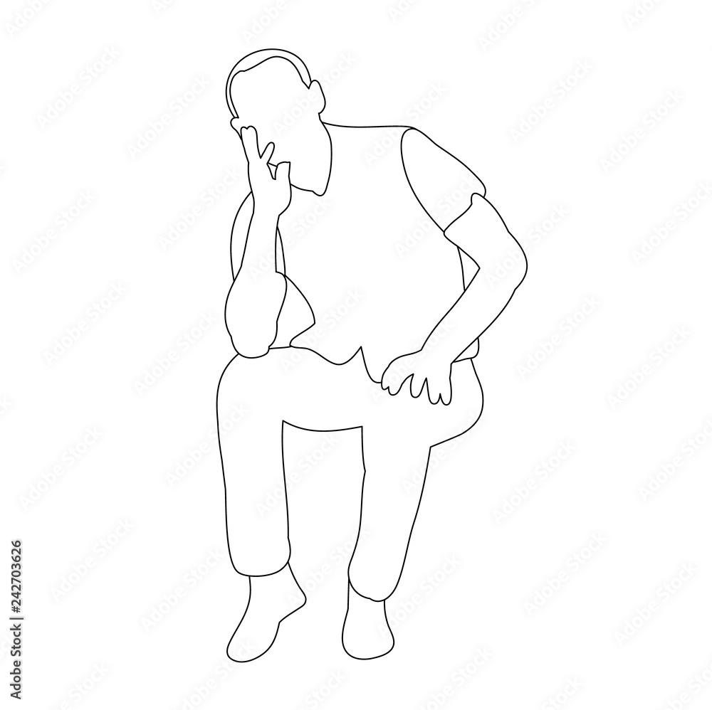 sketch of a man sitting, lines sketch of a man sitting, lines