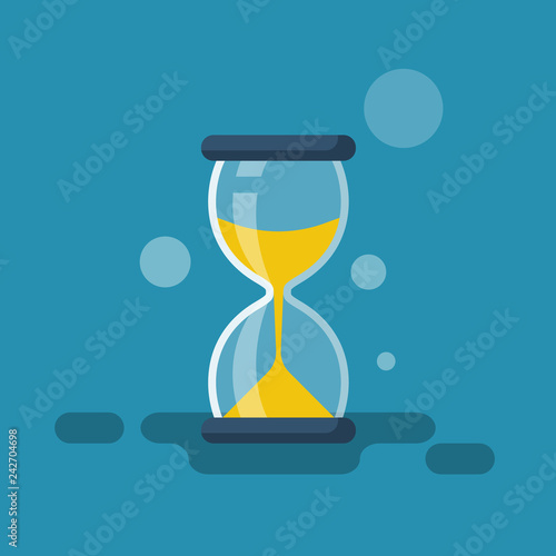 Hourglass flat icon. Vector illustration cartoon design. Isolated on white background.