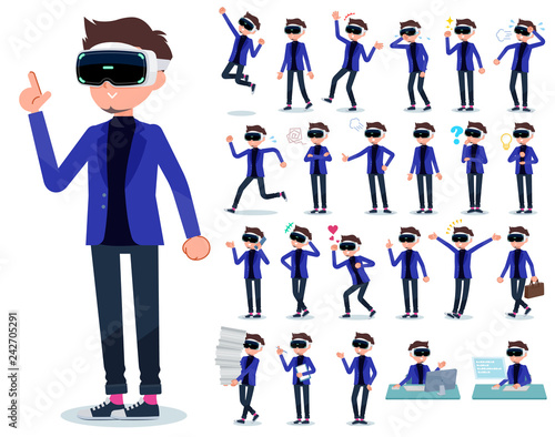 flat type VR goggle men_emotion