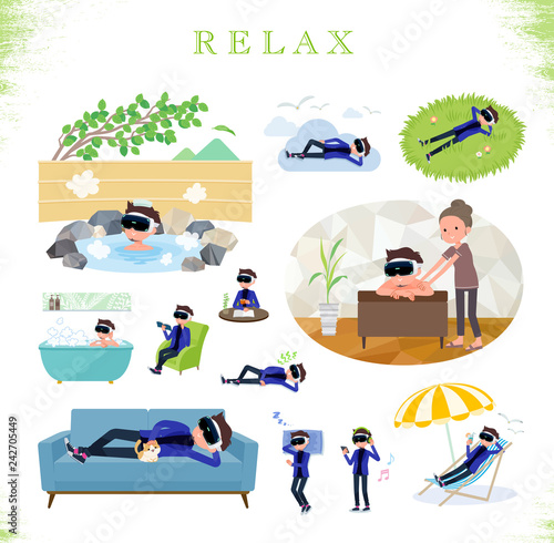 flat type VR goggle men_relax