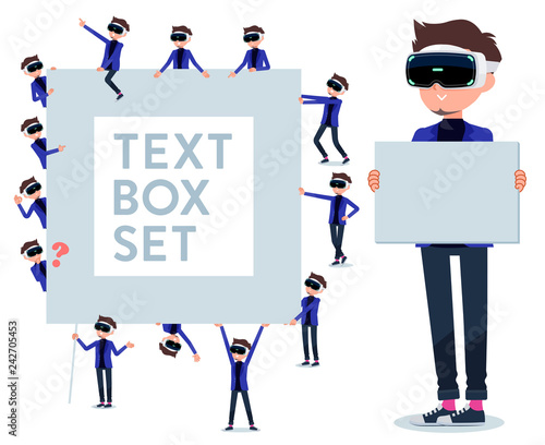 flat type VR goggle men_text box