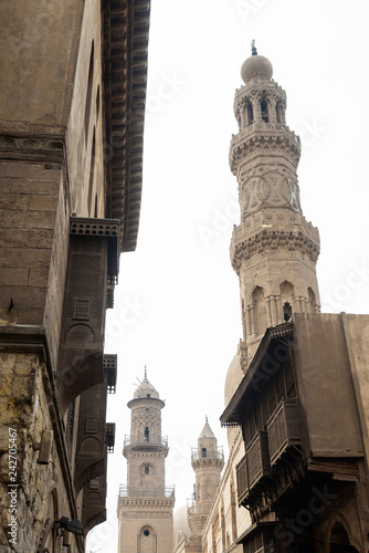 Old Ottoman style architecture at the Muizz Street in Old Cairo photo